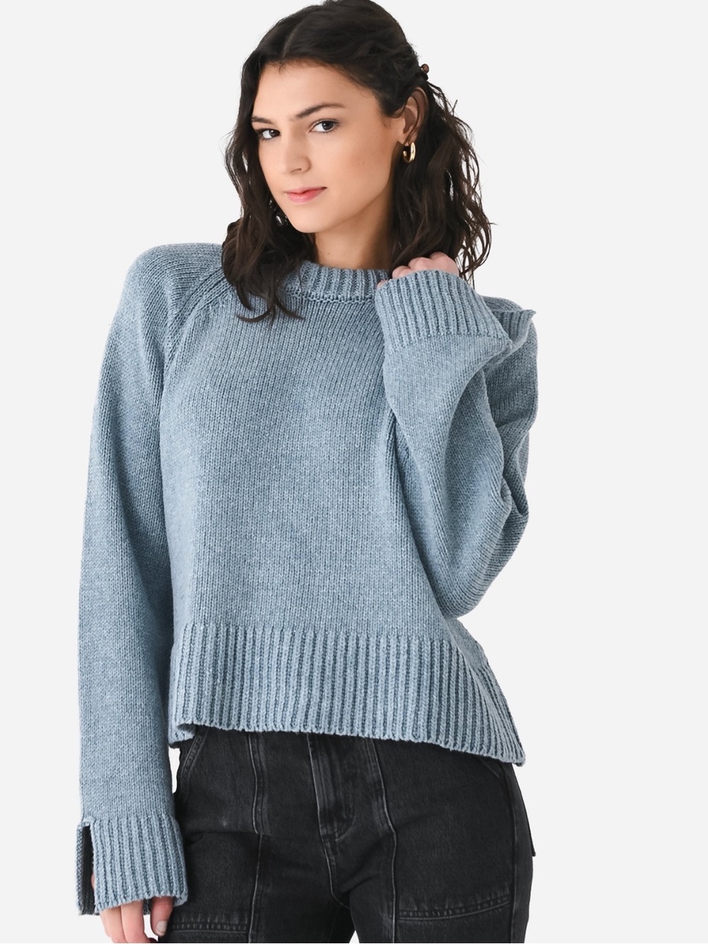 NWT Ciao Lucia Brolio Merino Wool Pullover Sweater Denim Blue M